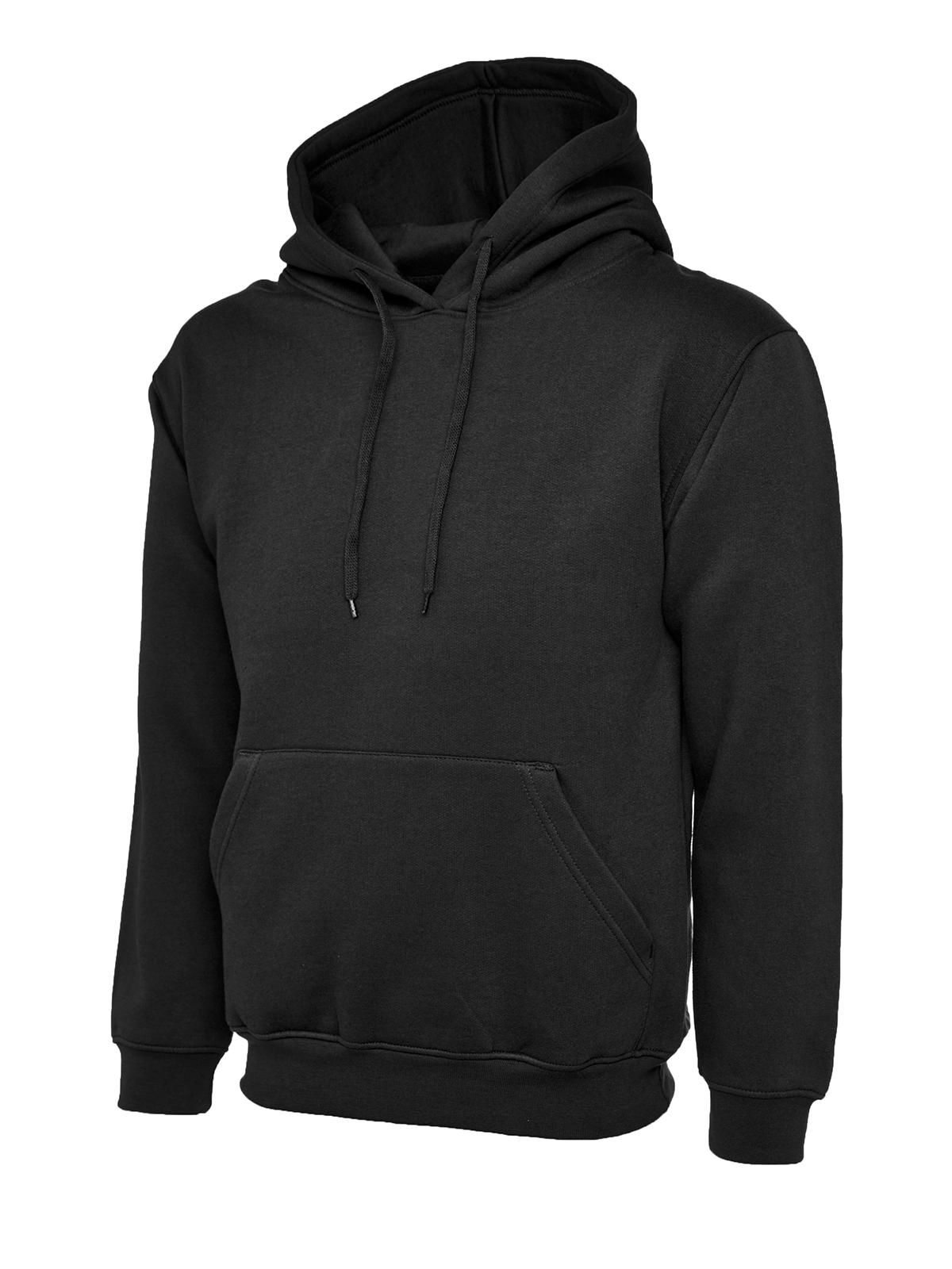 Uneek Clothing Uneek Ladies Deluxe Hooded Sweatshirt in Black
