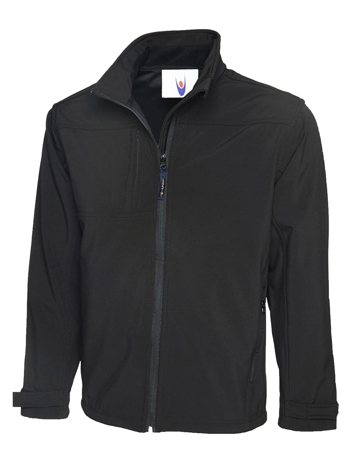 Uneek Premium Full Zip Soft Shell Jacket in Black