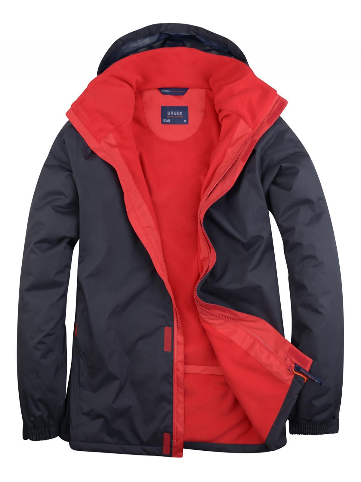 Uneek Clothing Uneek Deluxe Outdoor Jacket in Navy/Red