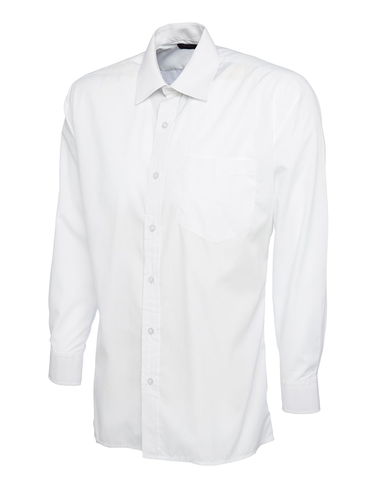 Uneek Clothing Uneek Mens Poplin Full Sleeve Shirt in White