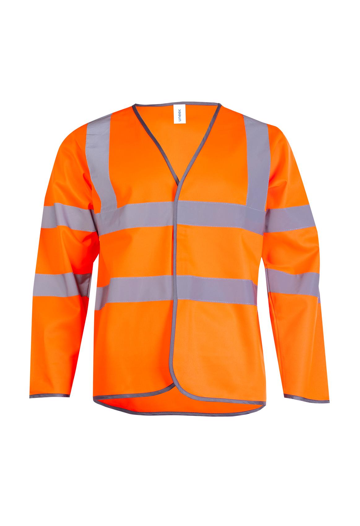 Uneek Clothing Uneek Long Sleeve Safety Waist Coat in Orange
