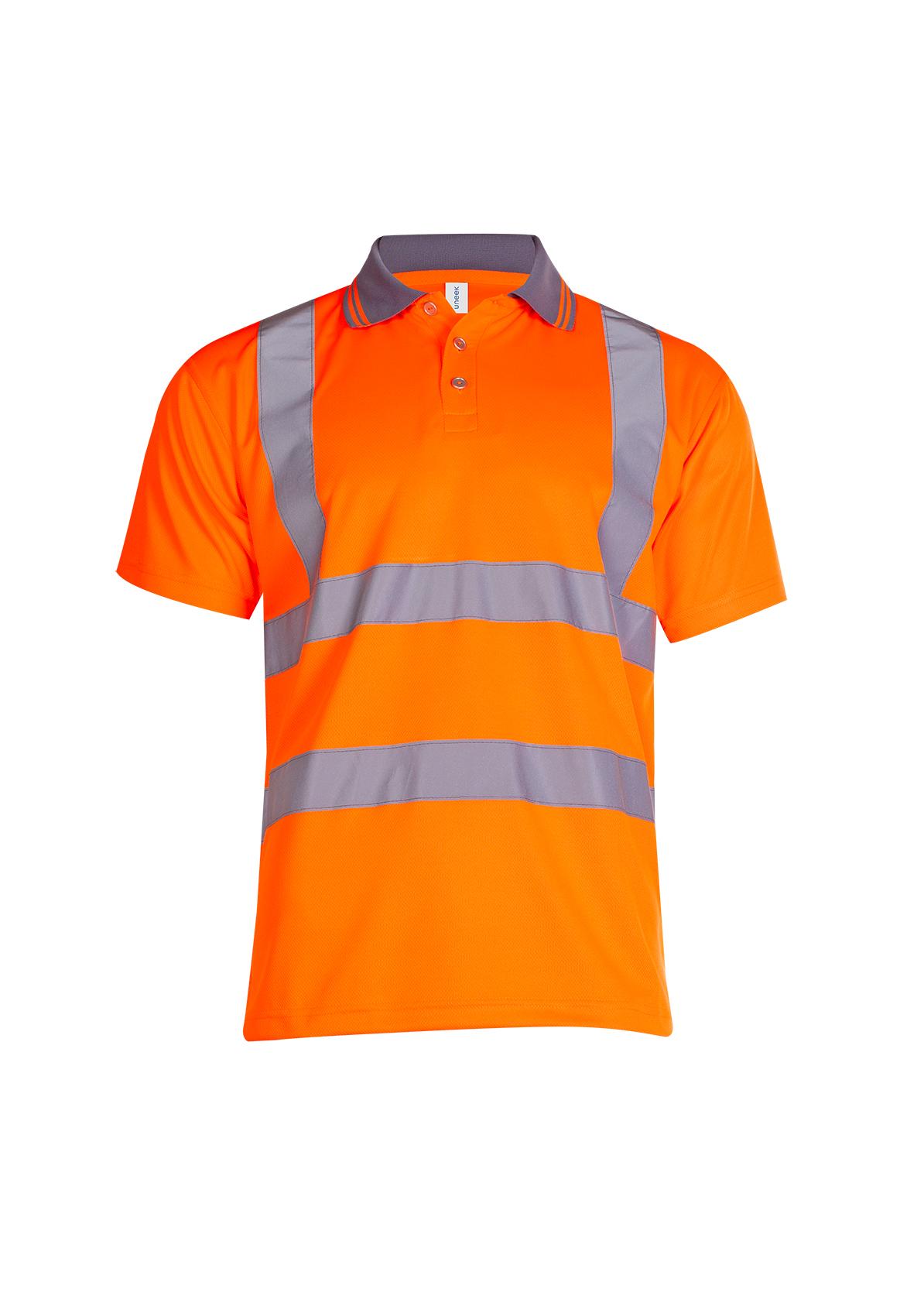 Uneek Clothing Uneek Hi Viz Short Sleeve Polo Shirt in Orange