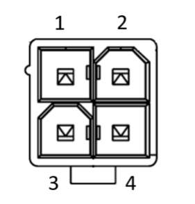 Four-pin ATX12V1 power header drawing.