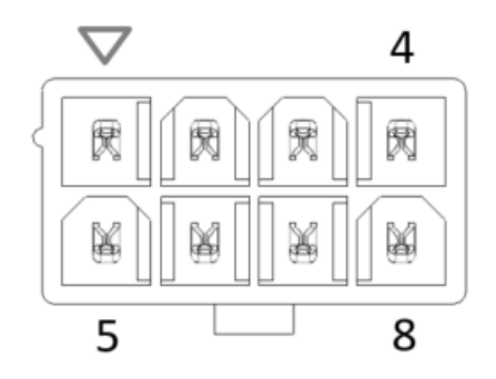 Eight-pin ATX12V2 power header drawing.