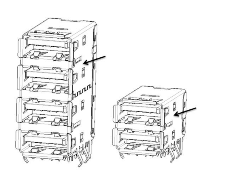 USB32G2_2 Type-A port connector drawing.