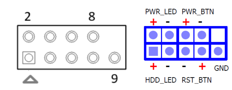 Front panel connector drawings, CN_FP1.