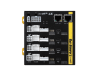 Black 4-axis stepper drive with multiple white connectors and Ethernet ports for EtherCAT motion control