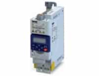 Industrial variable-frequency drive with a front display and terminal block for motor control