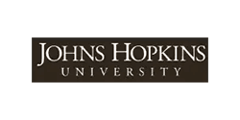Johns Hopkins University logo on a dark rectangular background