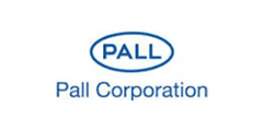 Pall Corporation logo with blue wordmark and oval emblem