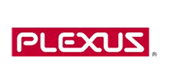 PLEXUS logo in white text on a red rectangular background
