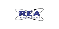 REA Technologies logo with blue REA letters and orbiting arrows