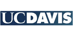 UC Davis logo in white text on a dark blue rectangular background