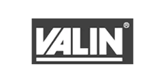 Valin logo in white text on a dark rectangular background