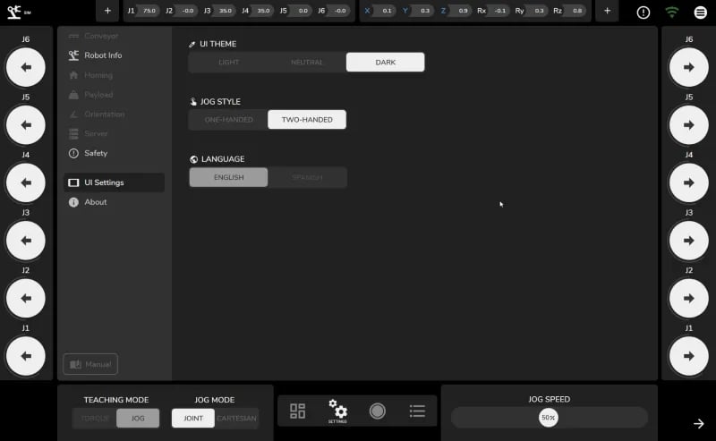RapidRobot theming screen with customization options