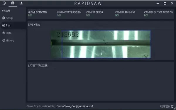RapidSaw user interface