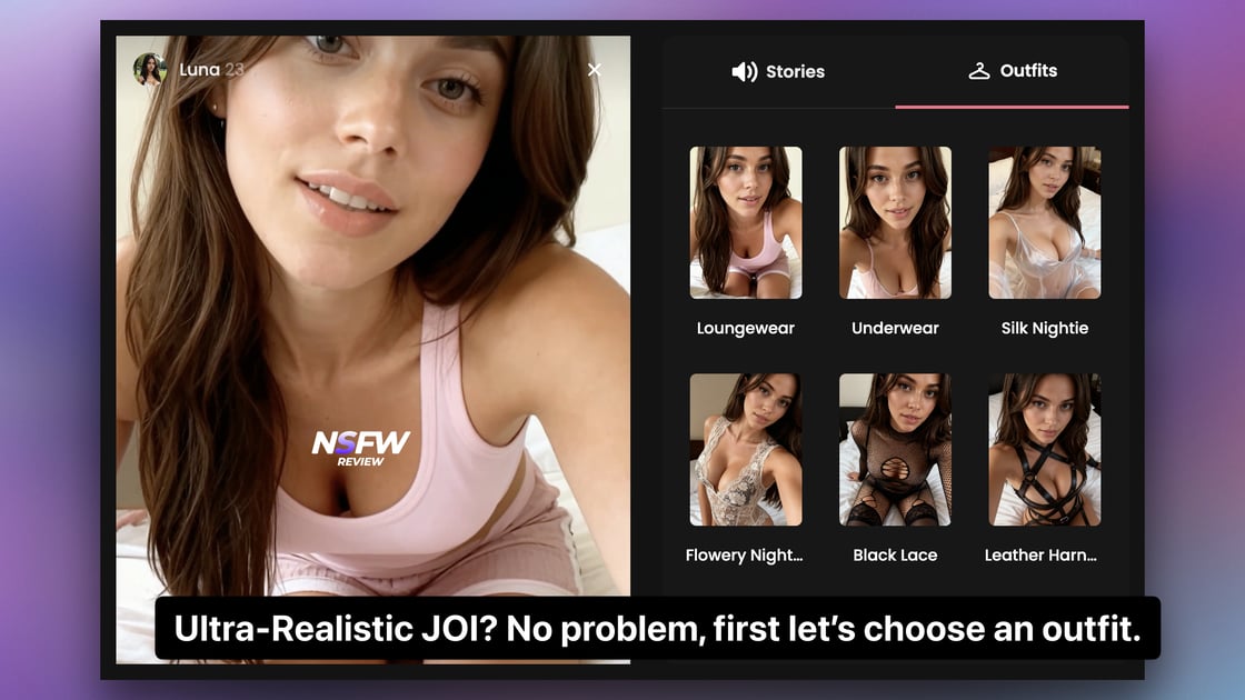 Choose an outfit page in stories feature JOI