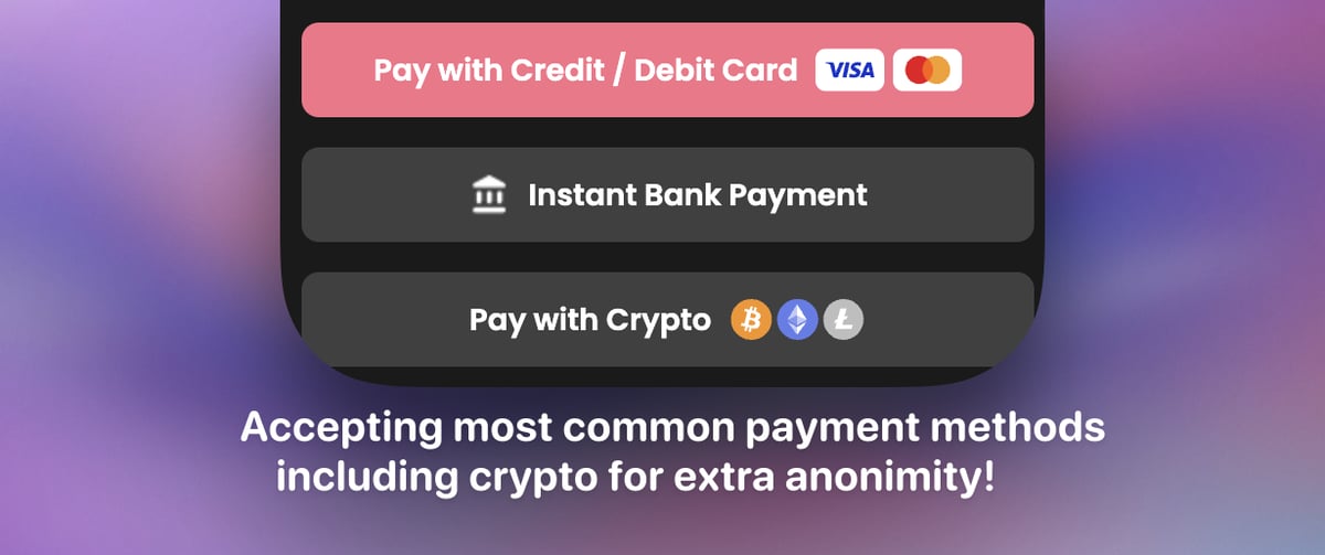 Payment methods at candy