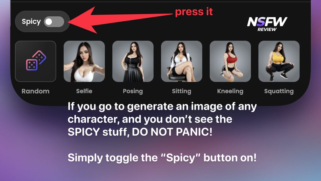 No spicy toggle