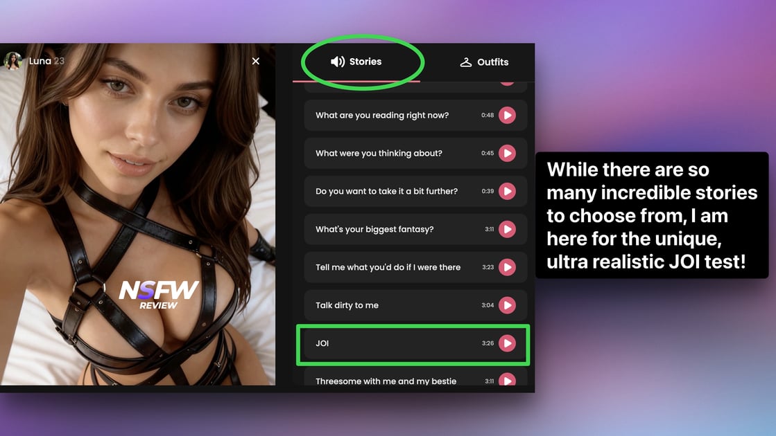 How to choose JOI story