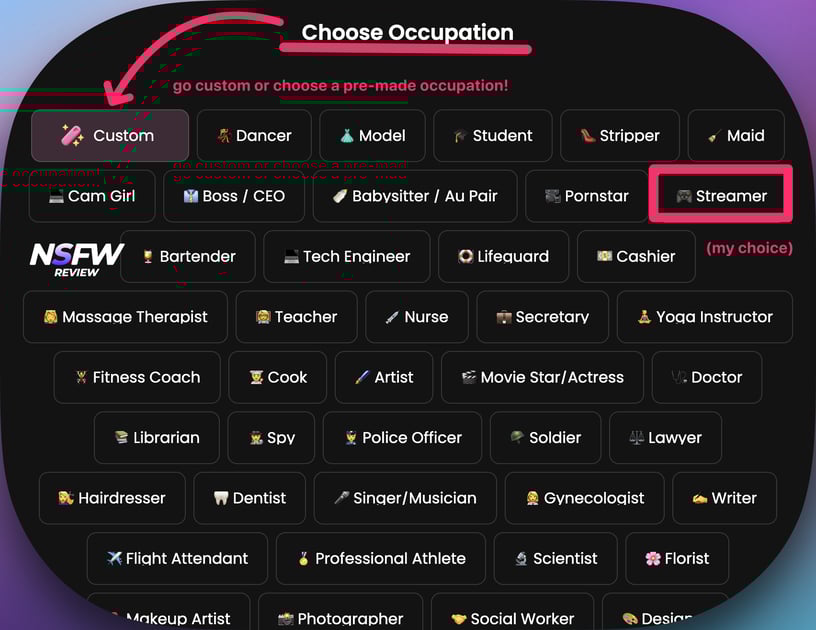 Additional customization options