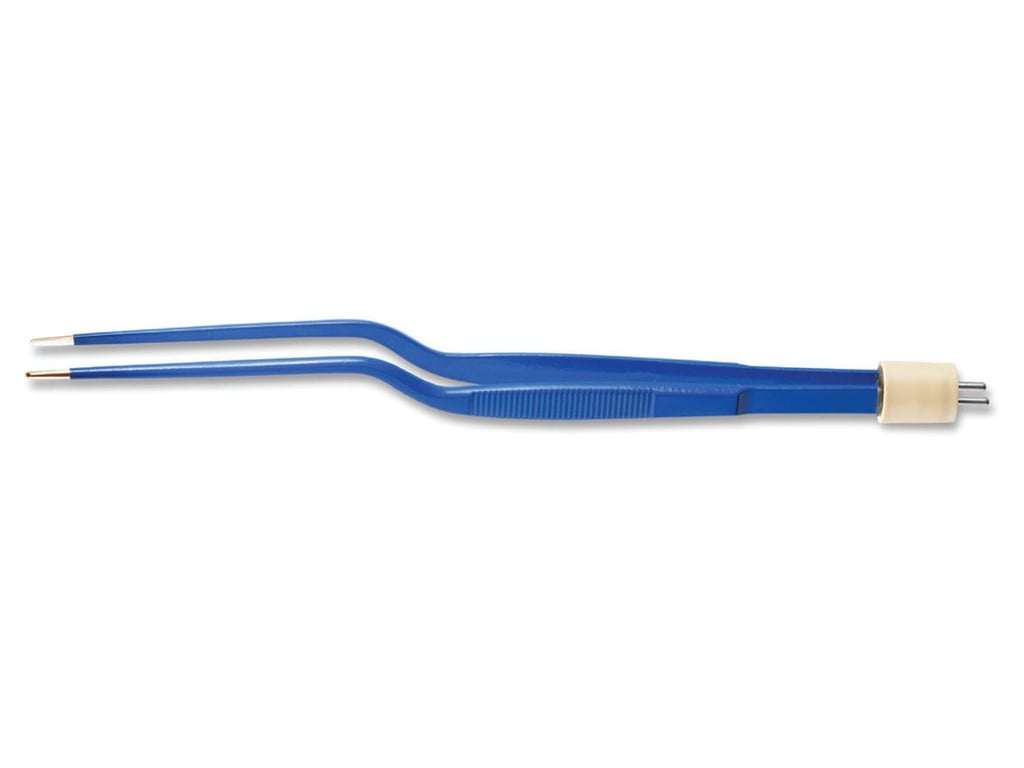 7 3/4" (19.7cm) Scoville-Greenwood Bayonet Non-Stick Bipolar Forceps, Insulated, 1.5mm