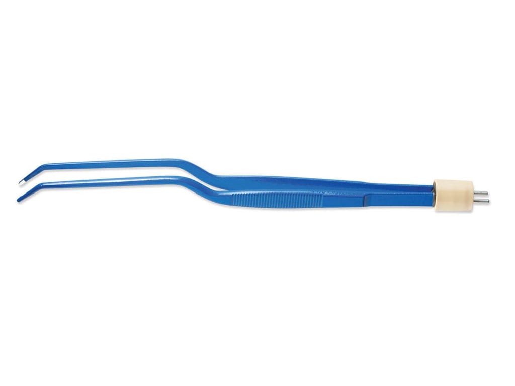 7 3/4" (19.7cm) Tonsil Bayonet Non-Stick Bipolar Forceps, Insulated, 1.5mm