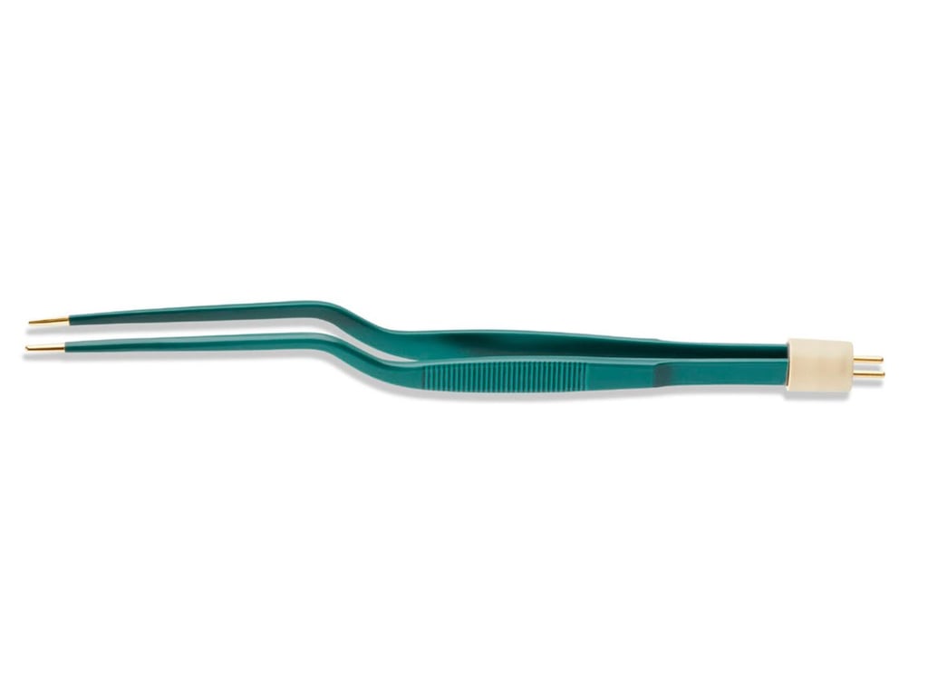 7 3/4" (19.7cm) Scoville-Greenwood Bayonet non-stick Bipolar Forceps, Insulated, 1.5mm