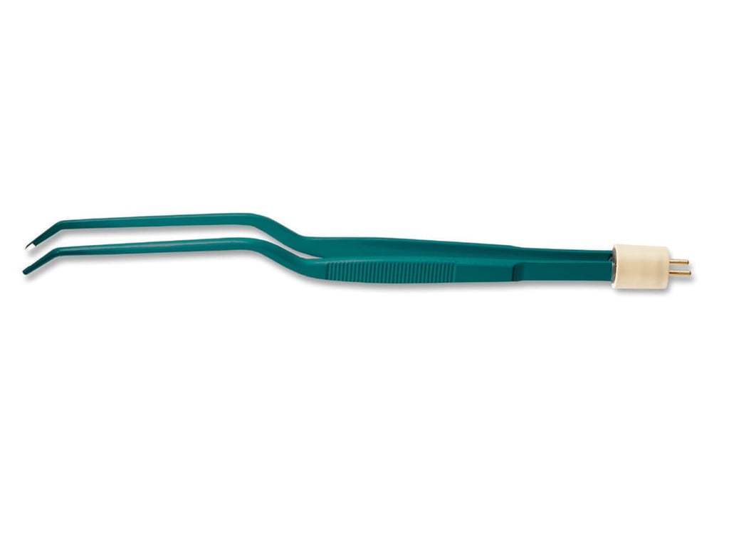 7 3/4" (19.7cm) Tonsil Bayonet Non-Stick Bipolar Forceps, Insulated, 1.5mm