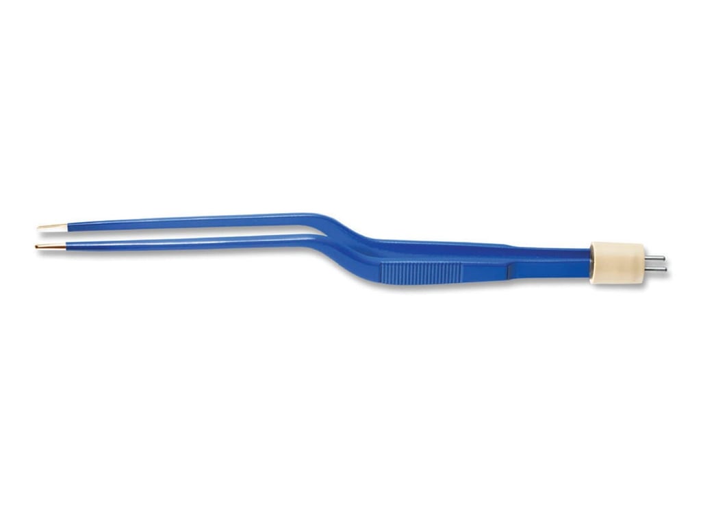 7 1/2" (19.1cm) Cushing Bayonet Non-Stick Bipolar Forceps, Insulated, 2.0mm
