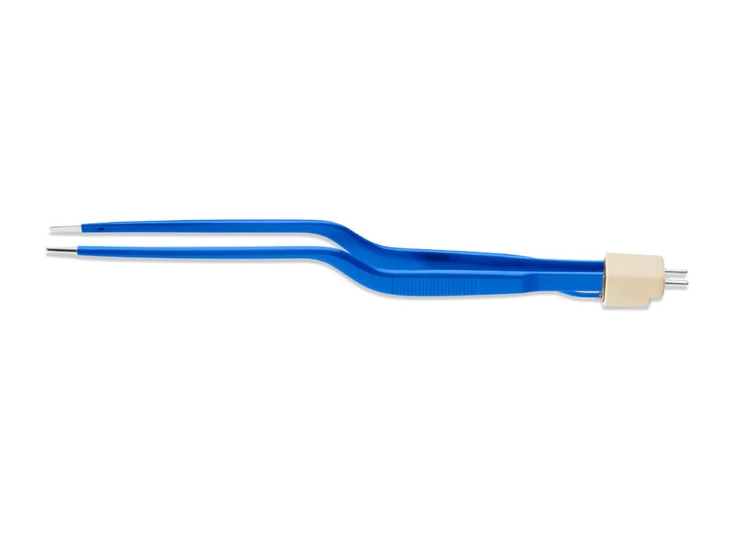 7 1/2" (19.1cm) Cushing Bayonet  Irrigating Non-Stick Bipolar Forceps, Insulated, 2.0mm