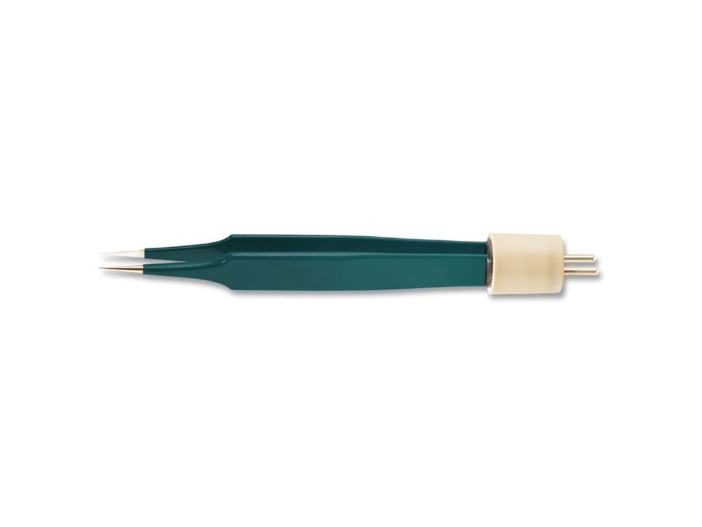 4" (10.2cm) Jewelers Curved Non-Stick Bipolar Forceps, 0.4mm