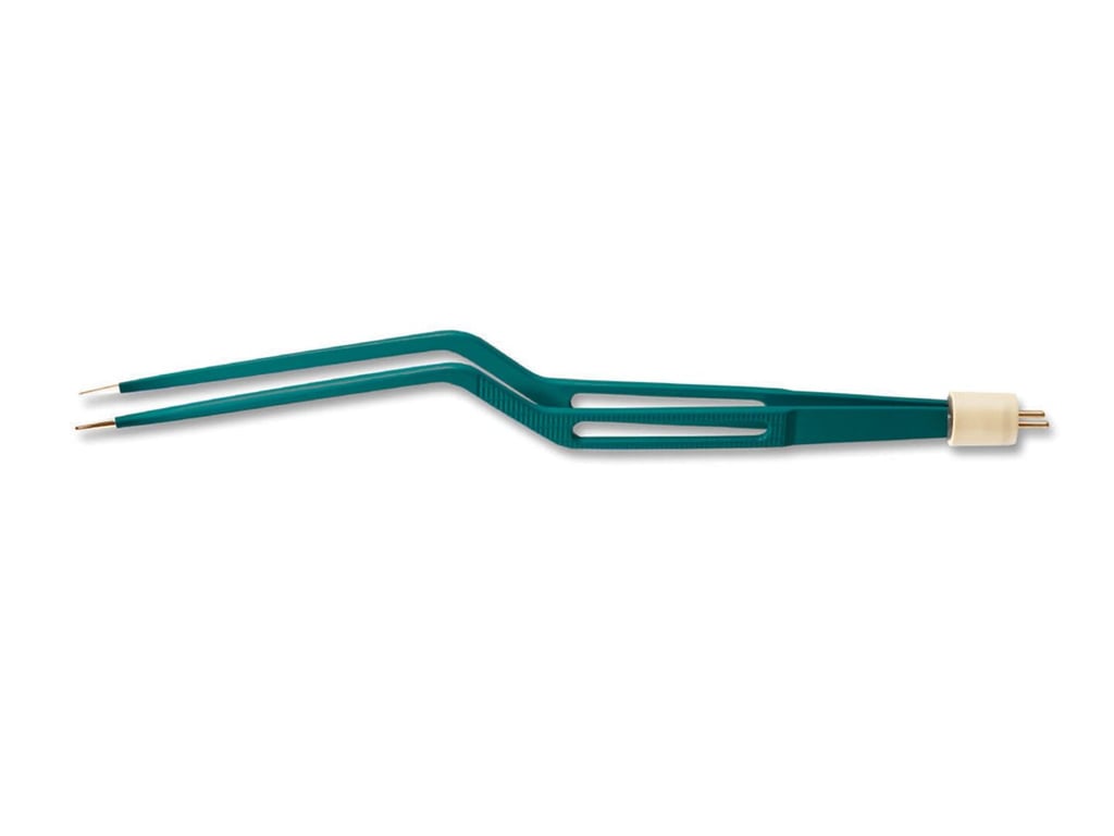 8 3/4” (22.2cm) Bayonet Non-Stick Bipolar Forceps, With Lightweight Handle, Insulated, 1.0mm