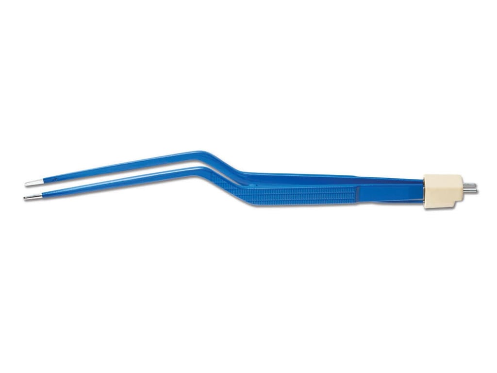 8 3/4” (22.2CM) Bayonet Irrigating, Non-Stick Bipolar Forceps With Stop, Insulated, 1.5mm