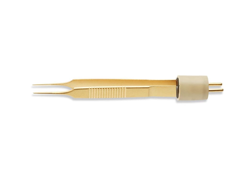 3 1/2” (8.9cm) Iris Bipolar Forceps, Straight, 0.4mm