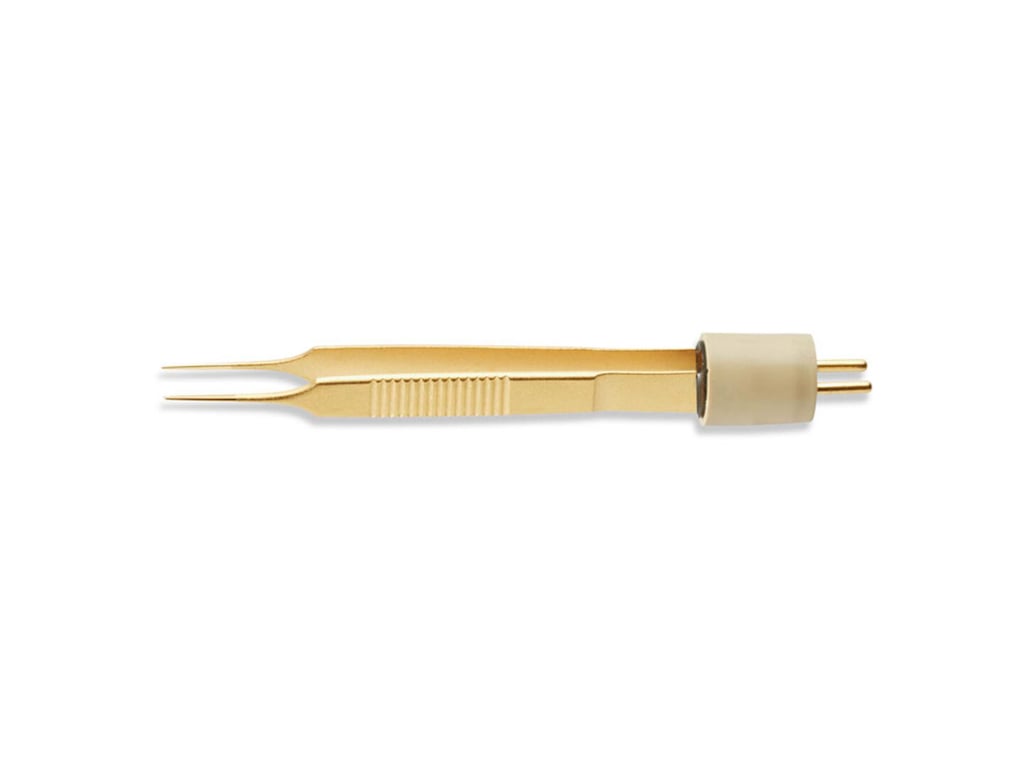 3 1/2” (8.9cm) Iris Bipolar Forceps, Curved, 0.4mm