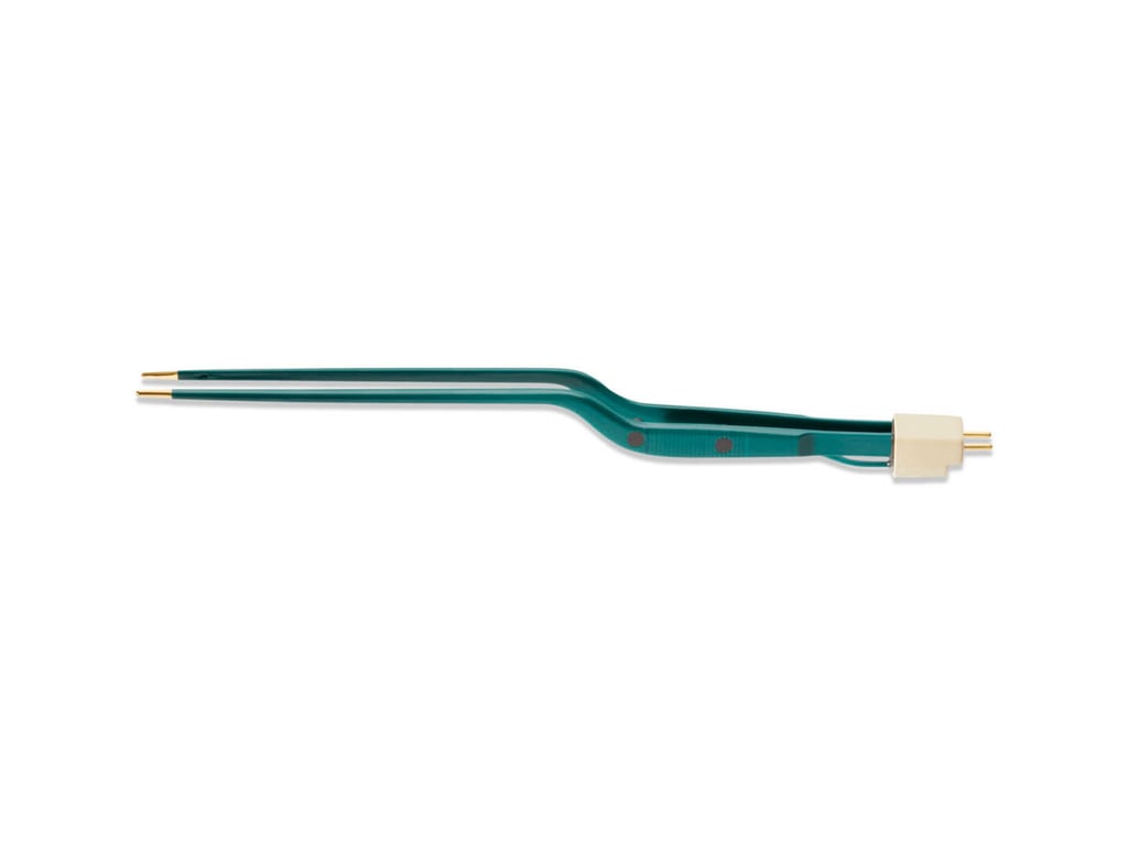 8 3/4” (22.2cm) Hardy Bayonet Irrigating, Non-Stick Bipolar Forceps With Stop, Insulated, 0.5mm
