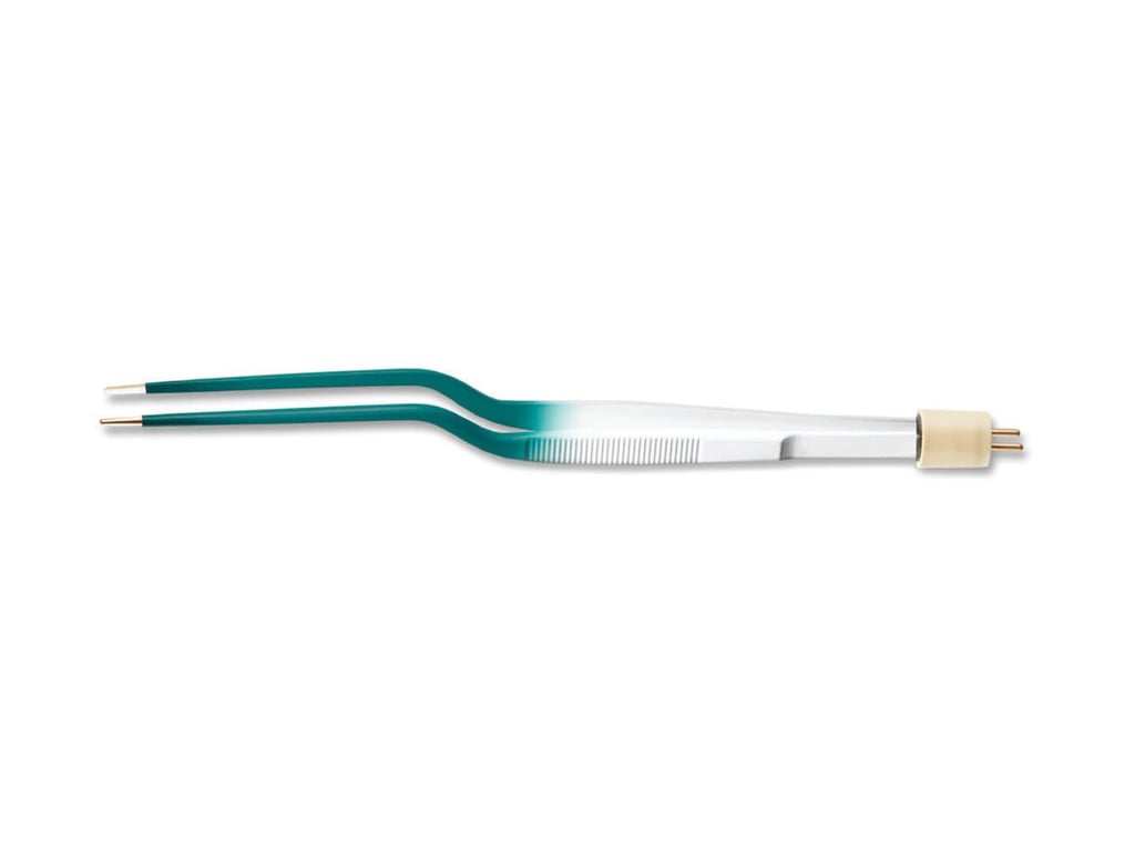 7 3/4” (19.7cm) Scoville-Greenwood Titanium Bayonet Non-Stick Bipolar Forceps, Insulated, 1.5mm