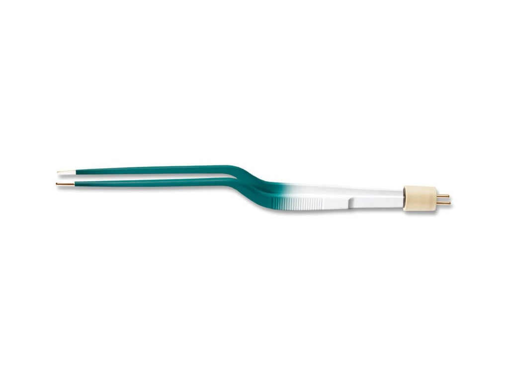 7 1/2” (19.1cm) Cushing Titanium Bayonet Non-Stick Bipolar Forceps Insulated, 2.0mm