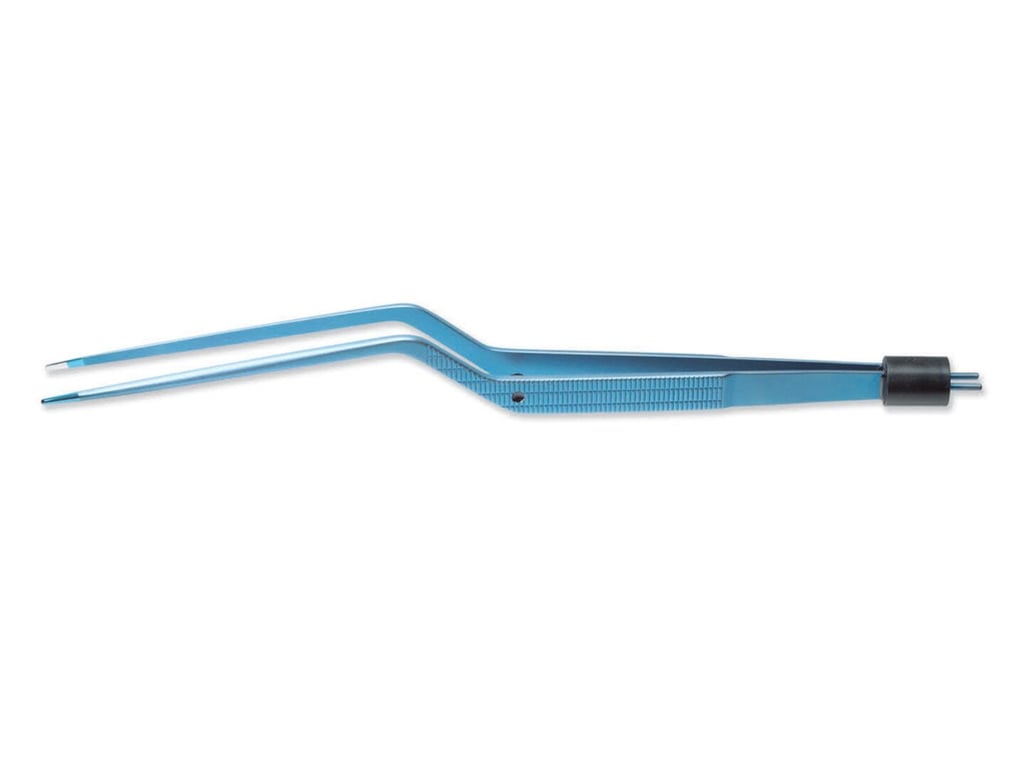 8 3/4” (22.2cm) Titanium Bayonet Bipolar Forceps With Stop, 1.5mm