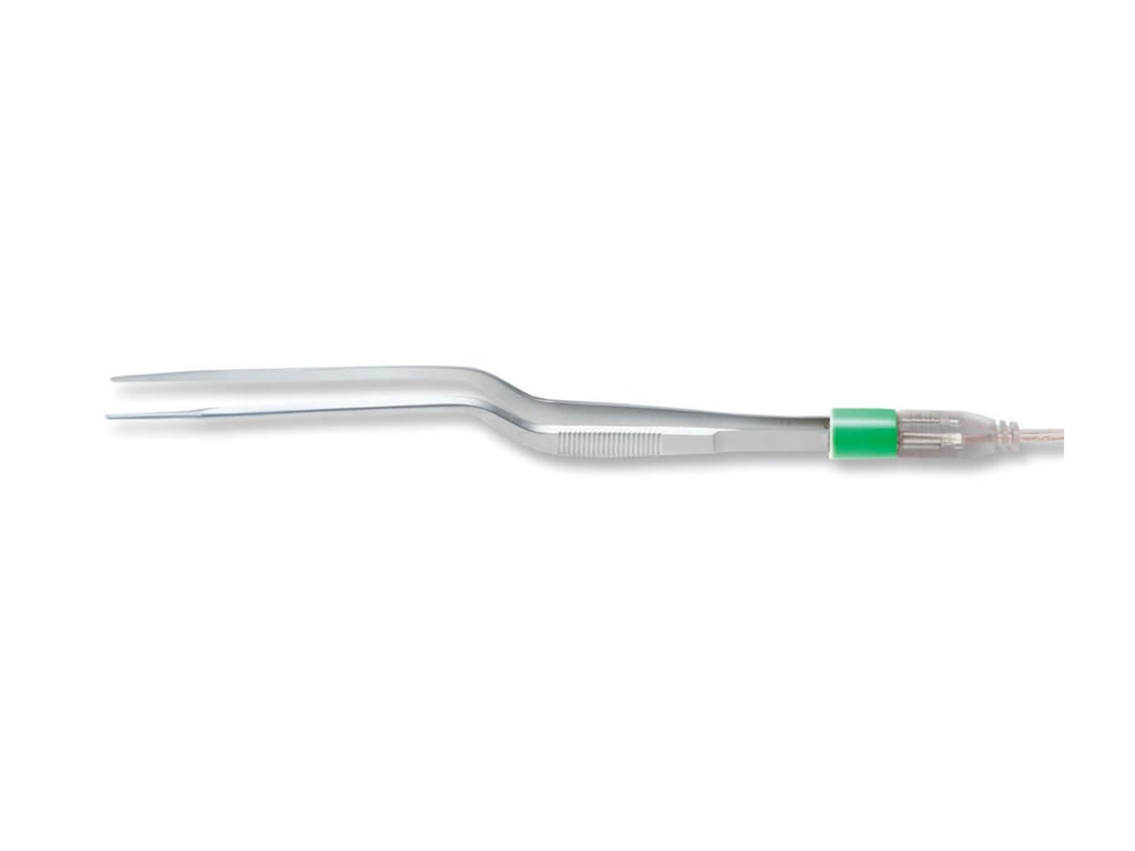 7 1/2" (19.1cm) Gerald Bayonet Non-Stick Bipolar Forceps, Ins., 1.0mm, Disposable