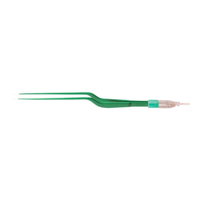 3 1/2" (8.9cm) Iris Bipolar Forceps,  Insulated, Curved, 0.4mm, Disposable