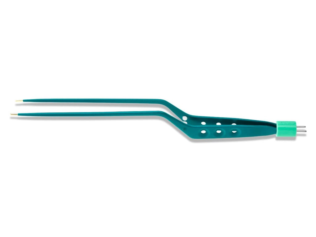 Disp. 9" (22.9cm) 3-Hole Style Non-Stick Bipolar Forceps W/Stop, Ins., 1.0mm