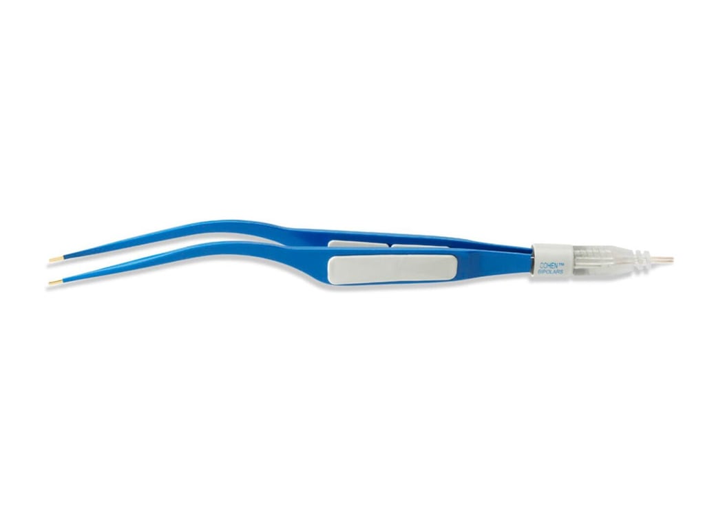Disp. 7" (17.8cm) Cohen Bayonet Non-Stick Bipolar Forceps, Ins., 0.5mm