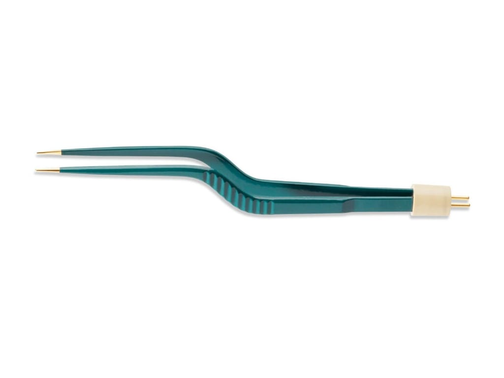 6 1/4” (15.9cm) Yasargil Bayonet Non-Stick Bipolar Forceps, Ins., 1.0mm