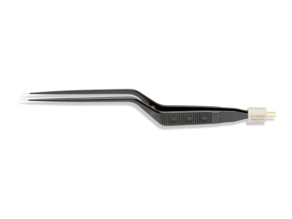 7" (17.8cm) Narrow Line Bayonet Non-Stick Bipolar Forceps, Ins., 0.7mm