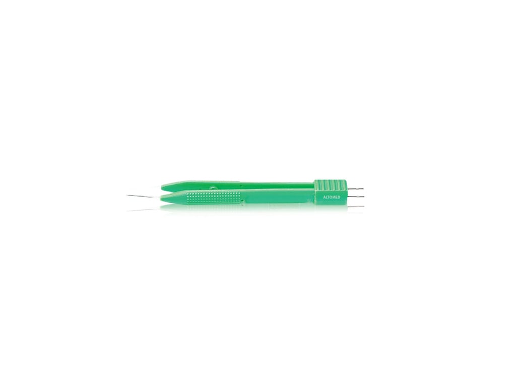 4” (10.2cm) Jewelers/Iris Straight Non-Stick Bipolar Forceps, 0.4mm, Disposable