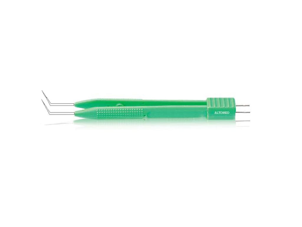 4” (10.2cm) Iris Non-Stick Bipolar Forceps, Curved, 0.4mm, Disposable
