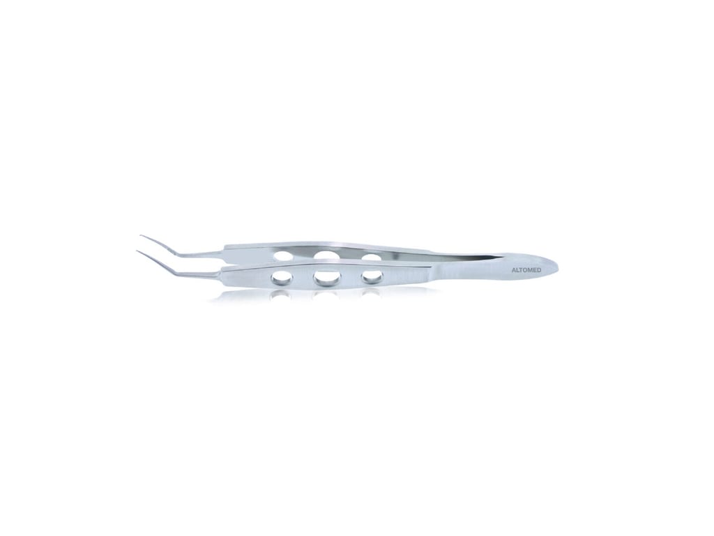 Capsulorhexis Forceps 100mm (4") - 11mm Curved Jaw Silver Titanium
