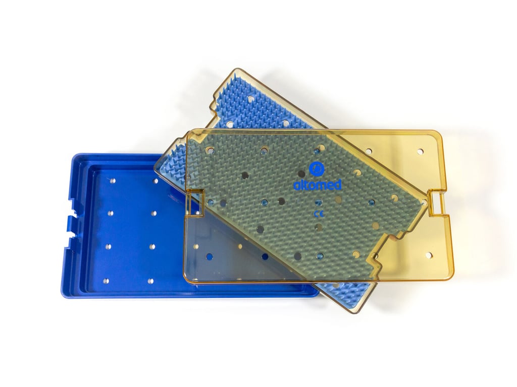 Sterilising Tray Deep With Mat 254 x 152mm (10 x 6 x 1.5") Polymer